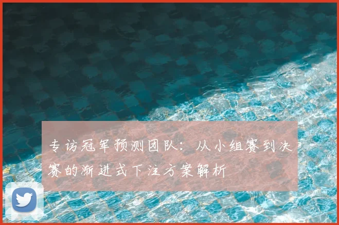 专访冠军预测团队:从小组赛到决赛的渐进式下注方案解析